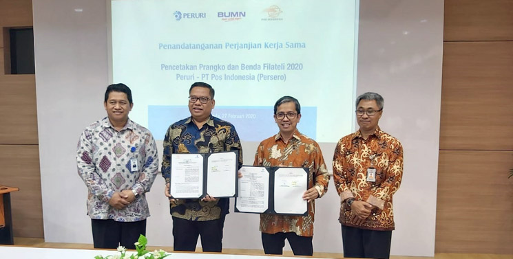 Pos Indonesia dan Perum Peruri Kerja Sama Pencetakan Prangko 2