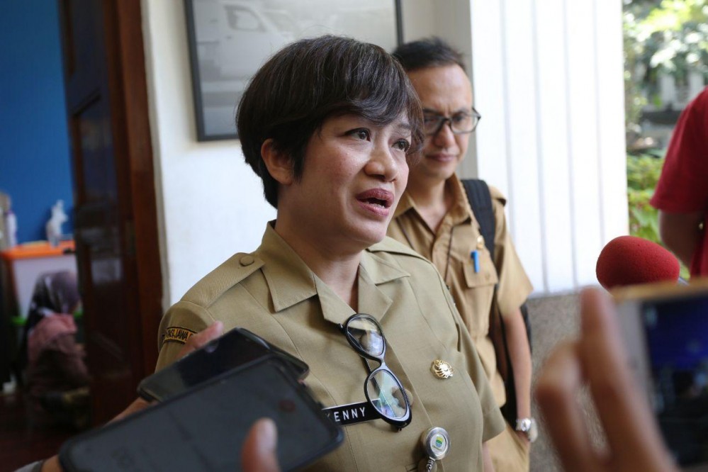 KEPALA Disbudpar Kota Bandung Kenny Dewi Kaniasari saat memberikan keterangan kepada wartawan di Balai Kota Bandung