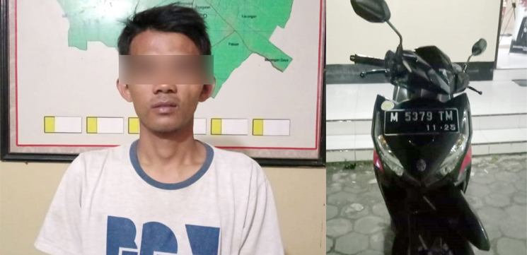 Terekam CCTV Pelaku Curanmor Diringkus Polres Sumenep